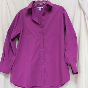 Athleta oversize vibrant magenta poplin shirt